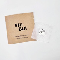 Emballage de sachets de thé en papier kraft écologique imprimé sur mesure, scellage thermique, sachet de thé de qualité alimentaire aseptique, pochette à faible barrière d'oxygène