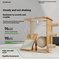 Grand arbre à chat en bois massif avec lit intégré pour chat, capsule spatiale extra-large et poteau en sisal