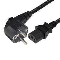 Câble d'alimentation EU Plug AC/certifié VDE, 3 broches Schuko vers C13, cordon d'alimentation pour ordinateur/moniteur PC/ligne d'alimentation H05VV-F 250V