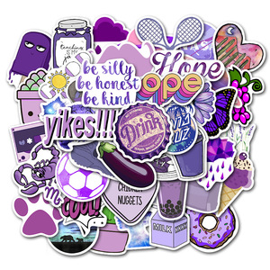 50 Uds púrpura fresco <span class=keywords><strong>VSCO</strong></span> DIY para niña dibujos animados pegatina impermeable cascos de motocicleta calcomanías - Product Image 6