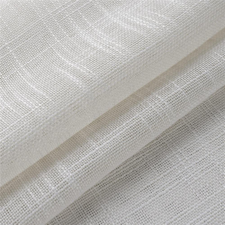 Nouveau matériau solide Palma Voile tissu blanc coton lin voilages pour le salon chambre maison