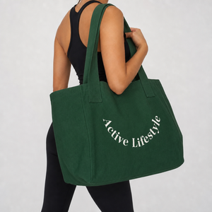 Sac fourre-tout en toile robuste imprimé, sac de courses réutilisable en coton avec poche avant pour femmes, pour les courses, la plage, les voyages, le marché - Product Image 2