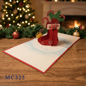Vietcraft Custom Design Christmas New <b>Year</b> Sock 3D Pop Card Handicraft Paper Crafts Handmade Custom Logo Wholesale Top Trending - Product Image 5