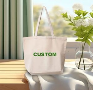 Customized Logo <b>Medium</b> Grocery Cotton Canvas Shopping <b>Tote</b> <b>Bag</b> High Quality Large Capacity Recycled Shoulder Strap Yixin Brand - Product Image 3