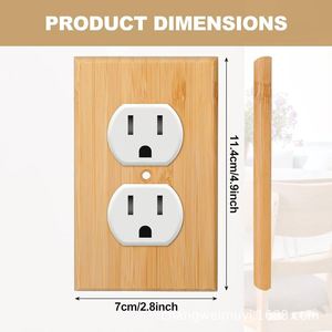 Wooden Double Outlet <b>Wall</b> <b>Plate</b> Natural Wood Color 120V Standard Grounding For Home Use - Product Image 2