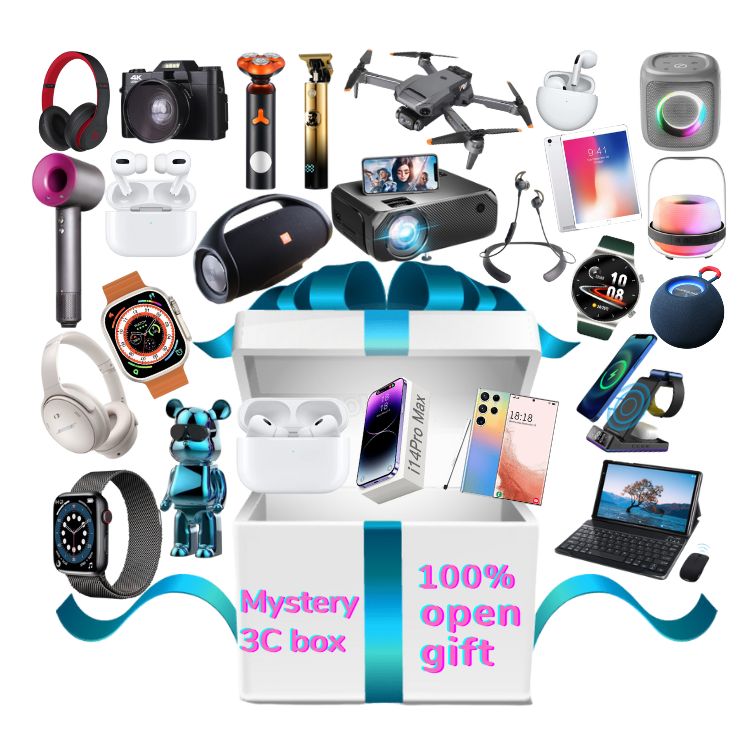 Gift Mystery Box Wireless Earbuds In Ear Headphone TWS Earphone Camera Smart Watch Laptop Speaker Mobile Phone