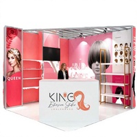 Stand d'exposition modulaire personnalisé avec cadre en aluminium, support d'affichage en tissu, rétroéclairage LED, transfert thermique CMYK, vitrine de vente au détail