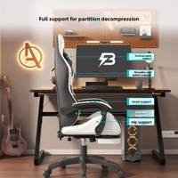Fauteuil de Gaming Moderne en Cuir avec Base Cinq Étoiles, Inclinable à 135°, Confortable et Ergonomique pour la Maison, le Dortoir et les Sessions Longues