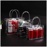 Sac d'Emballage Cadeau Personnalisé Transparent et Réutilisable pour Fleurs, en PVC avec Fermeture Éclair, pour Verres à Vin et Lunettes en Plastique