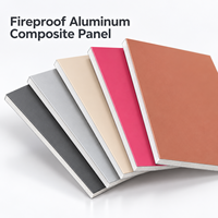 Panneau composite en aluminium ignifuge 4x8 pieds, revêtement PVDF gris métallisé ACP pour revêtement mural extérieur