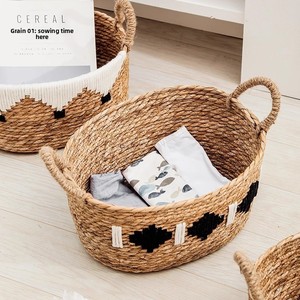 <span class=keywords><strong>Panier</strong></span> de rangement artisanal en rotin naturel de style pastoral pour collations, articles divers et jouets - Product Image 2