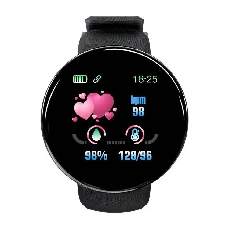 Reloj inteligente D18 para hombres y mujeres, reloj inteligente para presión arterial, relojes digitales impermeables, reloj deportivo con rastreador de actividad física