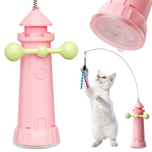 Moderno Juguete Ecológico <span class=keywords><strong>de</strong></span> Plástico para Gatos con Diseño <span class=keywords><strong>de</strong></span> <span class=keywords><strong>Faro</strong></span> Giratorio y Base <span class=keywords><strong>de</strong></span> Ventosa Antideslizante - Product Image 4