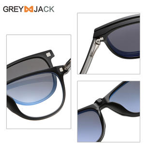 Lunettes de soleil unisexes Grey Jack, monture TR90, verres TAC, anti-UV, polarisées, miroir, avec verres interchangeables pour hommes et femmes - Product Image 4