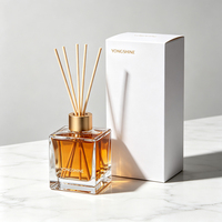 Bouteille en verre carrée de 100 ml pour diffuseur à bâtonnets, personnalisable OEM, avec logo couleur et personnalisation de la boîte cadeau, pour usine de verre de parfum