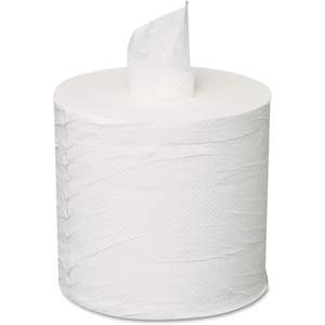 通用供应203 Centerpull豪华超细纤维浴巾2层白色6卷/盒编织工艺压缩纯色带标志 - Product Image 1