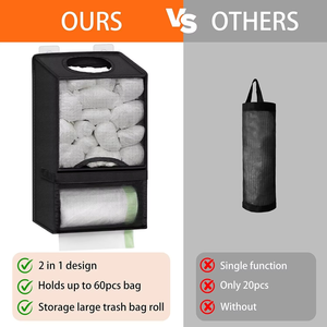 MIXWARES Organizador de Bolsas de Plástico Sostenible, Rectangular, Plegable, Sin Perforaciones, para Montar en la Pared, a Prueba de Polvo, Caja de Almacenamiento de Ropa, para <span class=keywords><strong>Cocina</strong></span> - Product Image 4