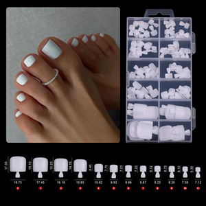 120 pièces/boîte <span class=keywords><strong>Faux</strong></span> ongles pour manucure et pédicure, blancs, courts, sans trace, motif ciel étoilé, formes variées - Product Image 1