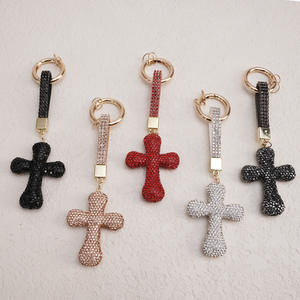 سلسلة مفاتيح جديدة من حجر الراين المتقاطع ، سلسلة مفاتيح بحجر الراين بالكامل ، حقيبة هاتف محمول ، سلسلة مفاتيح معدنية متدلية عبر قلادة - Product Image 1