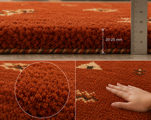 Tapis Gabbeh en laine noué à la main de haute qualité, tapis artisanal haut de gamme, motif géométrique, dos antidérapant pour maison de luxe - Product Image 3