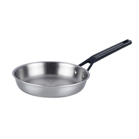 Poêle de Chef en Acier Inoxydable 18/10 Brossé, Multi-Couches Non Revêtue pour Cuisines Domestiques et Professionnelles