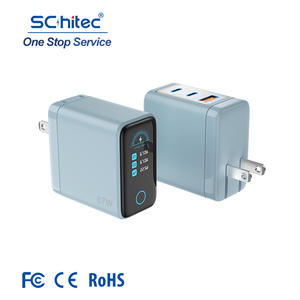 Schitec 67W GaN Wall Charger US <b>Plug</b> Touchscreen LCD Power Display PD USB <b>C</b> Fast Charging Adapter for Phone Tablet OEM - Product Image 1