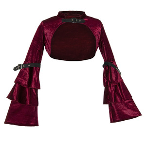 Chemise steampunk noire courte à manches longues évasées pour <span class=keywords><strong>femme</strong></span>, boléro gothique victorien, chemise vintage gothique punk, accessoires de costume corset - Product Image 5