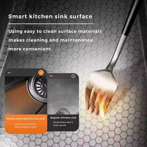 Évier de cuisine moderne en acier inoxydable épaissi de 4 mm avec robinet multifonctionnel à trois trous, fabriqué à la main et super distributeur recherché - Product Image 4