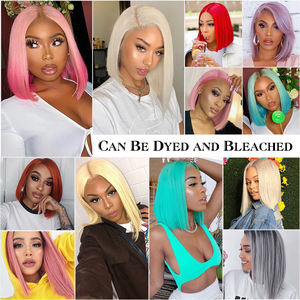 Giá rẻ glueless Full HD ren Tóc Giả Peru tóc ngắn Bob tóc giả tóc con người ren phía trước Brazil HD ren phía trước tóc giả cho phụ nữ da đen - Product Image 4