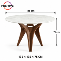 Table à manger ronde moderne en marbre, plateau en pierre de luxe, mobilier de salle à manger, projet hôtelier, directement de l'usine