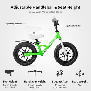 JOYKIE JOYSTAR Vélos d'équilibre pour enfants <span class=keywords><strong>de</strong></span> 12 pouces <span class=keywords><strong>de</strong></span> haute qualité personnalisables pour les enfants <span class=keywords><strong>de</strong></span> <span class=keywords><strong>18</strong></span> <span class=keywords><strong>mois</strong></span> <span class=keywords><strong>à</strong></span> 5 ans avec siège rembourré - Product Image 3