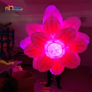 Bunga mawar tiup LED dapat digantung merah muda