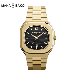 Reloj de Lujo para Hombre MAKA M <span class=keywords><strong>BAKO</strong></span> MK-543, Diseño Japonés, Caja Cuadrada, Acero Inoxidable, Luminoso - Product Image 1