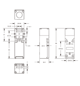 Akusense AR1-F2A IP67 An Toàn Khóa Cảm Biến Chuyển Đổi Độ Bền Kéo Tuyệt Vời Kháng Cơ Khí Cửa Bảo Vệ Thiết Bị Bảo Vệ Cảm Biến - Product Image 4