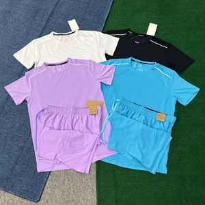 Ensemble de <span class=keywords><strong>t</strong></span>-<span class=keywords><strong>shirt</strong></span> et short de sport pour homme, polyester respirant, entraînement de gym, course à pied, fitness, survêtement d'é<span class=keywords><strong>t</strong></span>é, maillot de <span class=keywords><strong>foot</strong></span> - Product Image 1