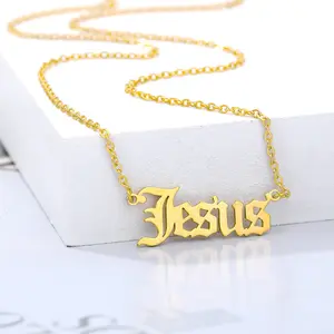 Collar de acero inoxidable chapado al vacío con nombre personalizado para mujer, gargantilla de oro de 18K con letras personalizadas