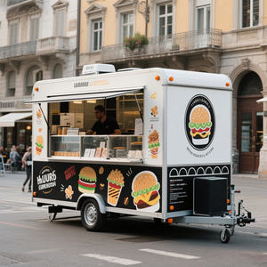Chariot de restaurant 2025 à vendre, remorque mobile pour en-cas, camion de nourriture entièrement équipé avec four à pizza - Product Image 1