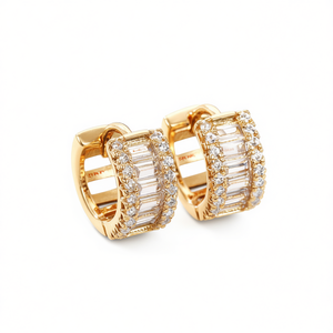 Orecchino a clip unisex con pavé completo di zirconi, stile francese, gioiello alla moda - Product Image 1
