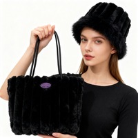 Sac fourre-tout en fausse fourrure pour femme, sac à bandoulière moelleux et pelucheux Y2K, sac à main tendance avec fermeture éclair pour les fêtes et l'usage quotidien
