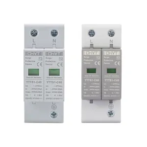 Indication Window Surge Protection Device SPD YTTS1-C40 AC 110V 2 Poles 40ka Type 2 Power Supply System 35mm Din Rail Mounted