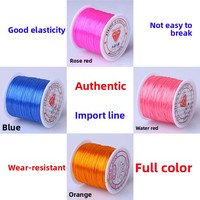 Cordon élastique extensible en spandex blanc plat avec perles de cristal Bouddha, fil pour bracelet, corde décorative faite à la main, colorée