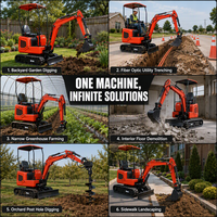 Mini Excavator Dijual 1.2 Ton 2T 3.5T Diesel Digger Micro Bagger Crawler Ukuran Kompak Harga Supplier Daftar Baru