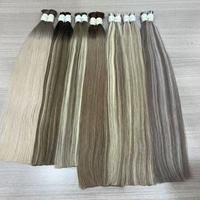 Extensions de cheveux humains de couleur magnifique, en vrac, les plus vendues, brésiliennes, 100 % cheveux humains lisses pour extensions capillaires