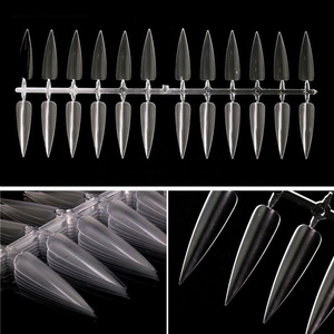 240 faux ongles stiletto transparents naturels pour présentation, carte de couleurs pour la pratique, nuancier de vernis gel, outil de démonstration pour salon de manucure et nail art, avec sac - Product Image 3