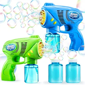 Personalizado Outdoor Summer Toys Party Wedding Play Soap Bubble Machine Maker Blower Automático Tubarão 5 Buracos arma de bolha