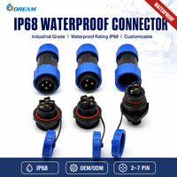 Connecteur étanche IP68 DREAM SP13 SP17 SP21 SP29 avec capuchon anti-poussière, prise circulaire d'aviation mâle/femelle