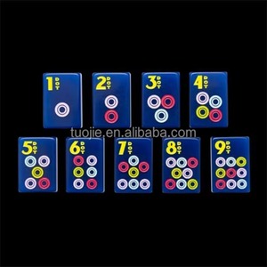 Fichas de Mahjong Americanas de Acrílico Azul de una Sola Capa, Tamaño Grande, Marca TOGYE, 160 Piezas, Grabado Personalizado de Lujo, Modelo MS654872 para 4 Jugadores - Product Image 2