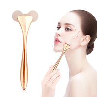 Nouveau design beauté Anti-âge soins de la peau boule de pierre de cristal Massage du visage Quartz naturel 3D en forme de V vert Rose Jade visage rouleau