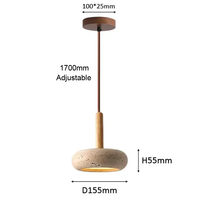 Lampe suspendue LED en travertin Wabi Sabi pour îlot de cuisine, salle à manger et décoration de restaurant, lampe suspendue de chevet en pierre de grotte jaune