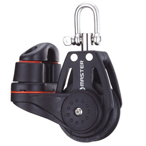 Émerillon simple pour bateau, roue de 75 mm, diamètre de câble de 12 mm, avec griffe et crochet pivotant pour l'ancrage et l'amarrage - Product Image 1